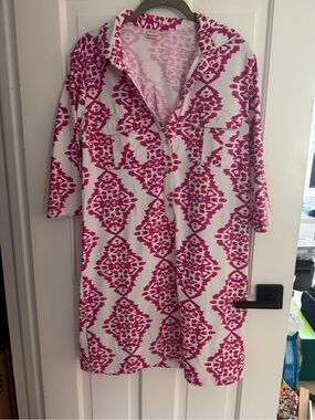 Women’s Pink Patterned Shirt Dress